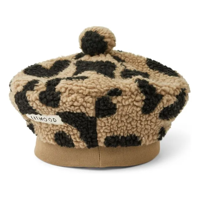 Sherpa Poplar Leopard Beret Recycled Fiber | Beige