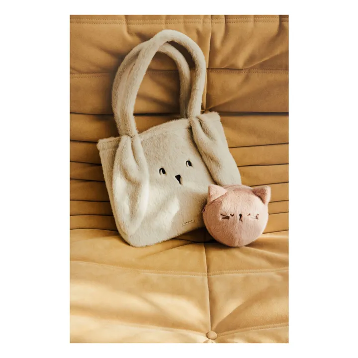 Tote Bag Façon Fourrure Lexi Lapin Coton Bio | Gris clair- Image produit n°1