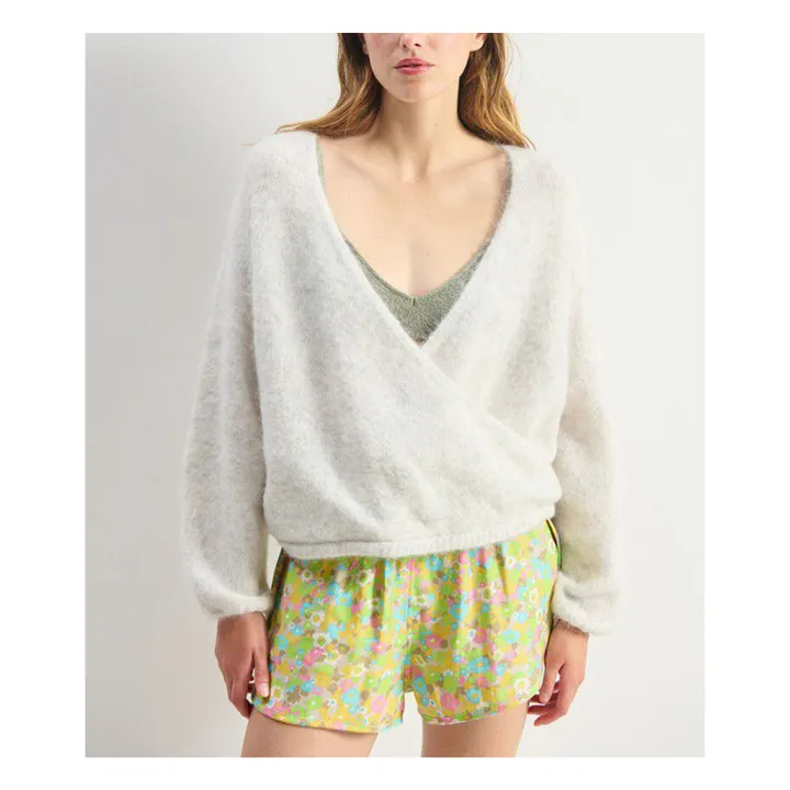 Pull Croisé Nuny Alpaga | Gris clair- Image produit n°1