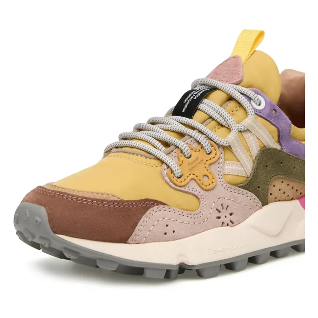 Baskets Yamano 3 Suède et Nylon | Jaune moutarde