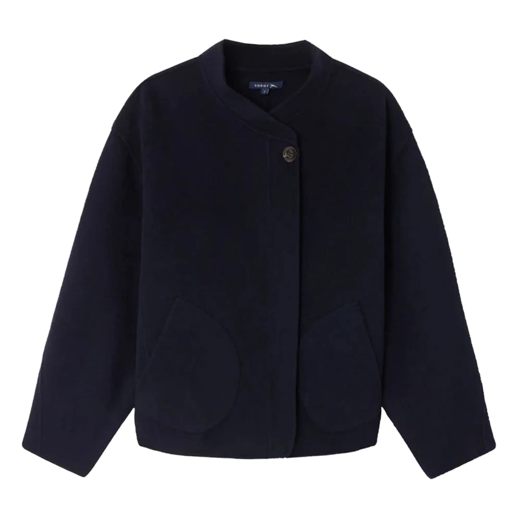 Soeur Navy Blue Windsor Coat Wool