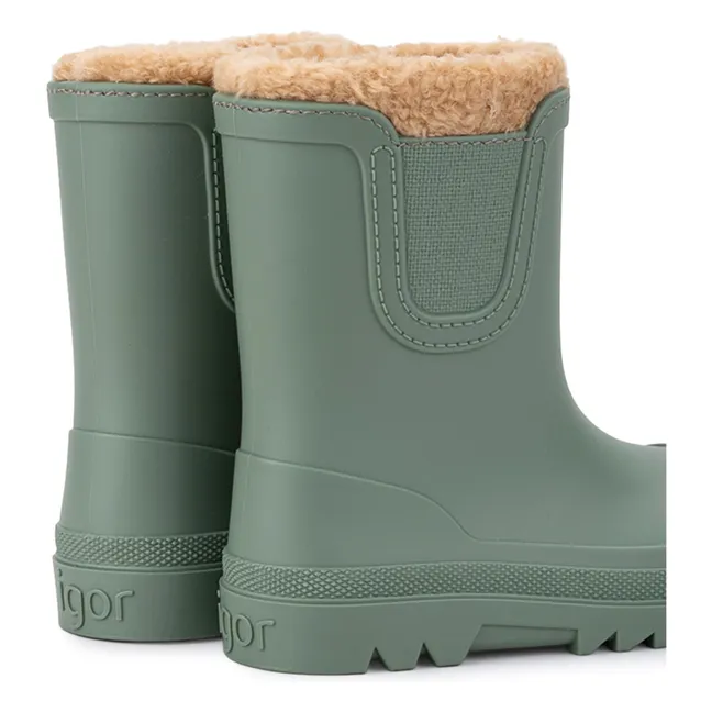 Bottes de Pluie Fourrées Verona Borrego | Vert amande