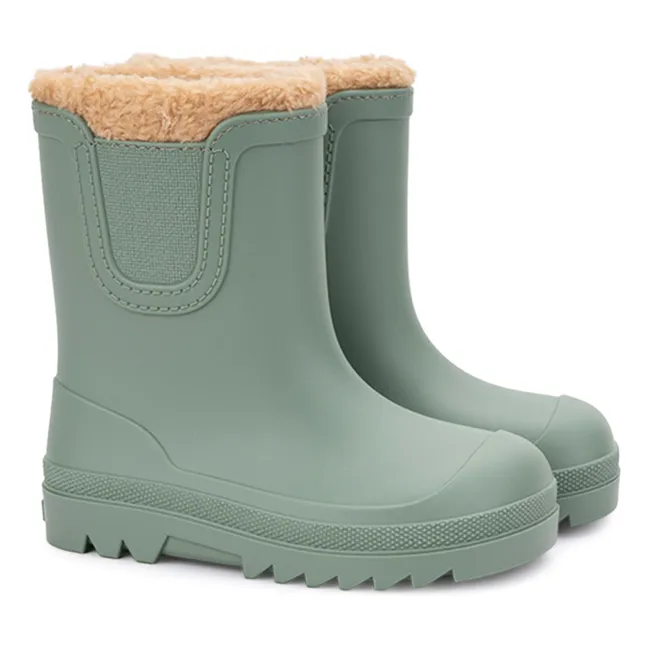 Gefütterte Regenstiefel Verona Borrego | Mandelgrün