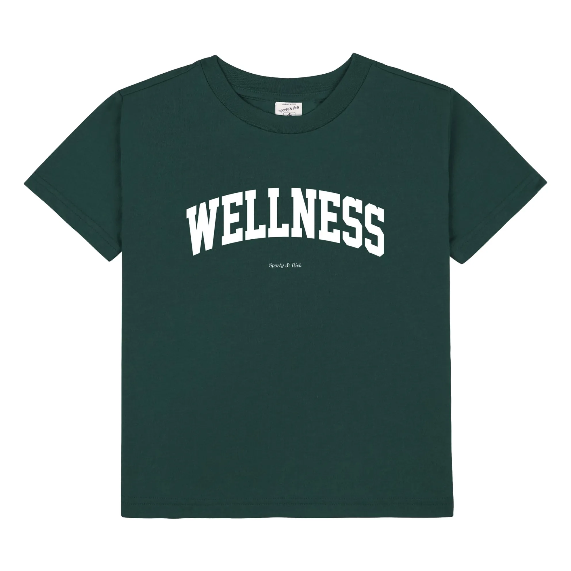 Sporty & Rich Unisex Kids Dark Green Wellness Ivy T-Shirt Recycled Cotton