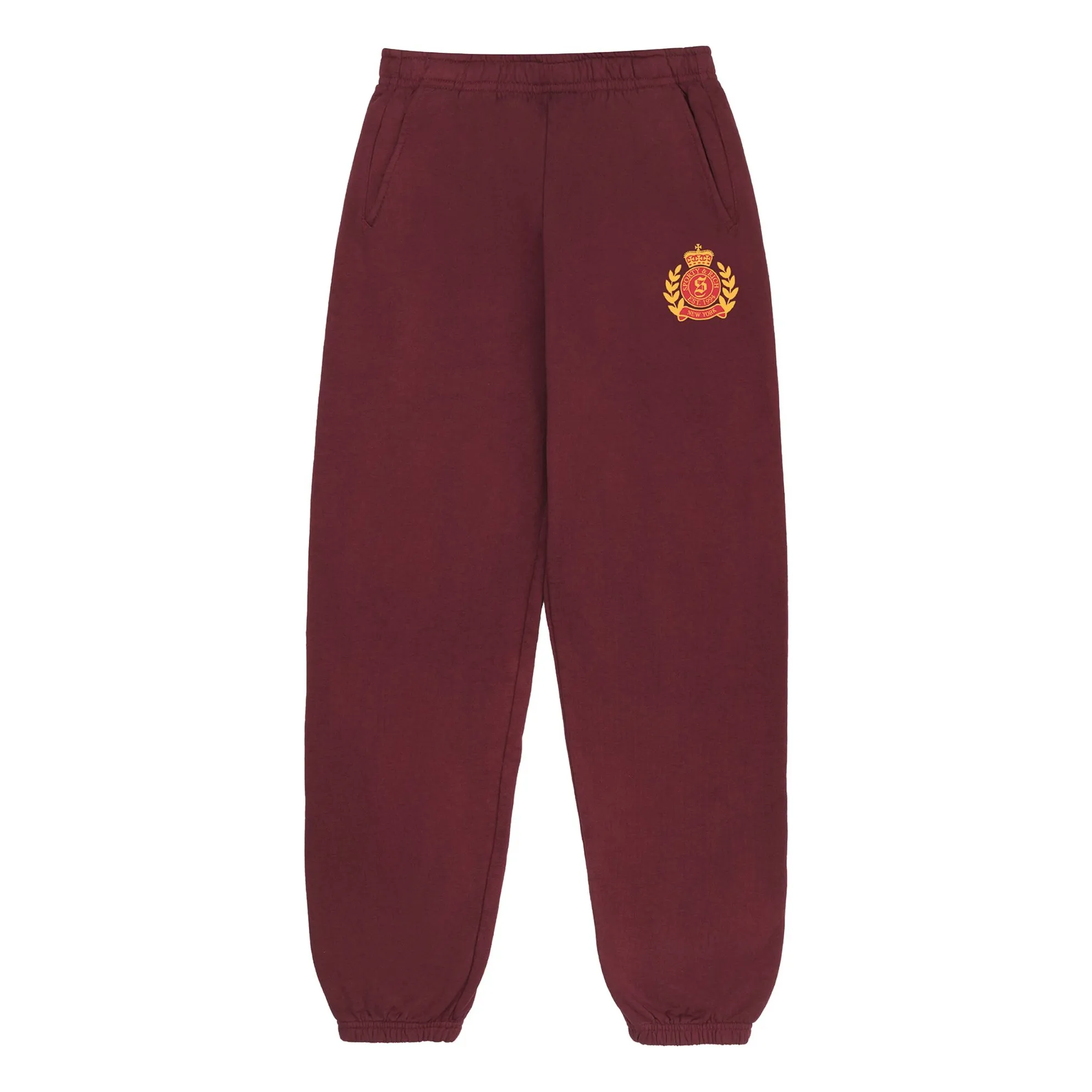 Sporty & Rich Unisex Kids Burgundy Jogger Ny Health Crest