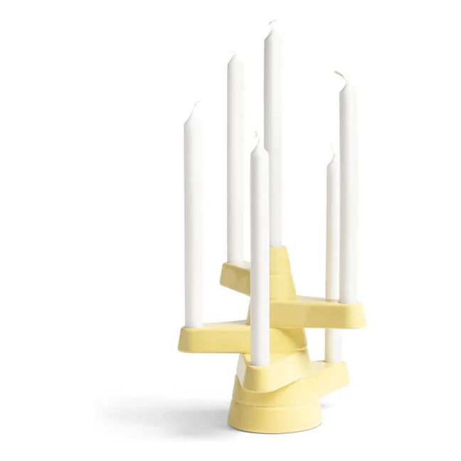Brute dolomite candlestick | Yellow