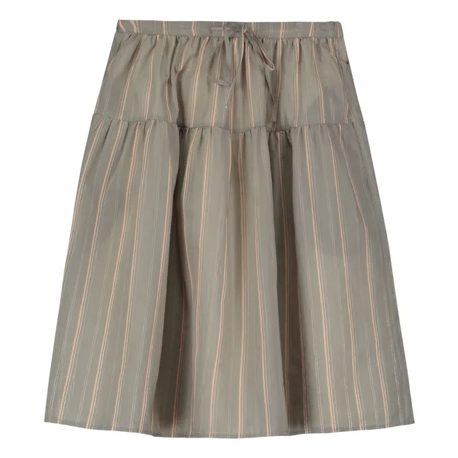 Striped midi skirt | Grey