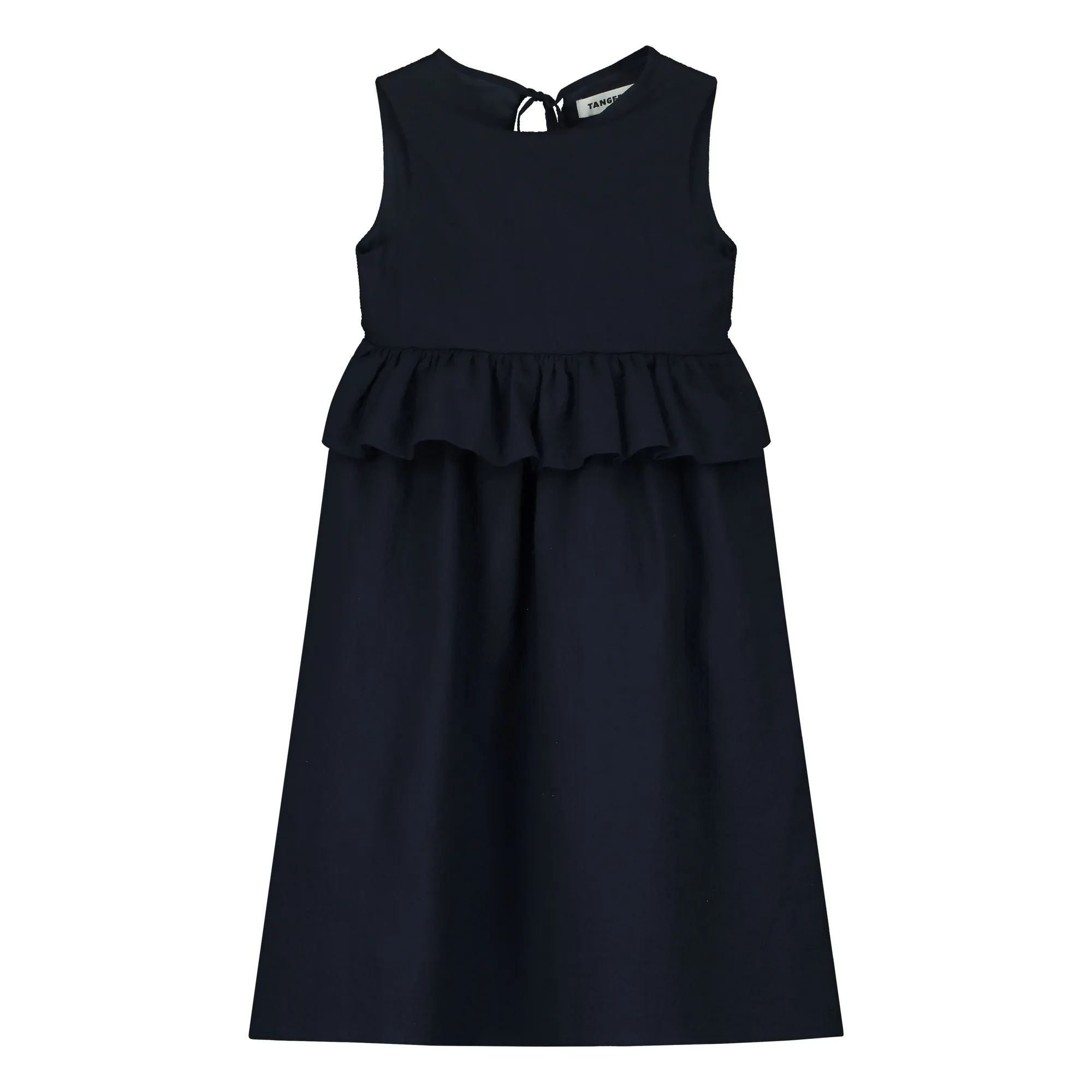 Tangerine Dark Blue Ruffled Midi Dress
