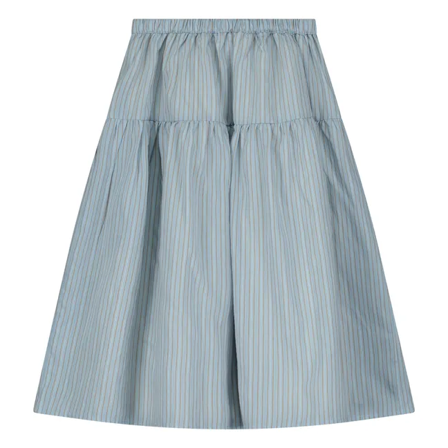 Jupe Midi Rayée | Bleu pâle