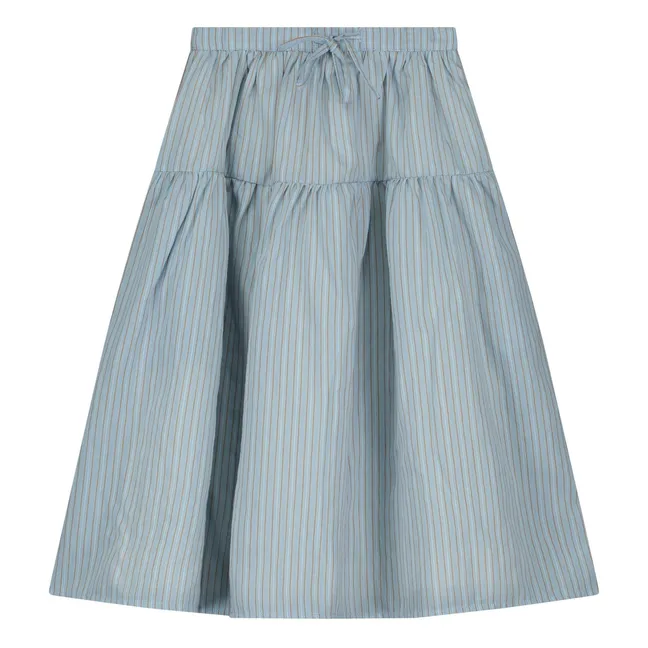 Jupe Midi Rayée | Bleu pâle