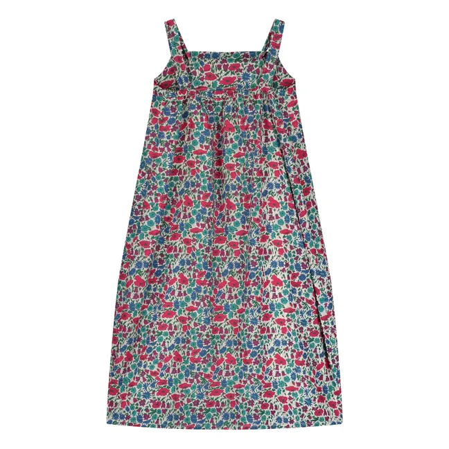 Midikleid Blume | Himbeerrot