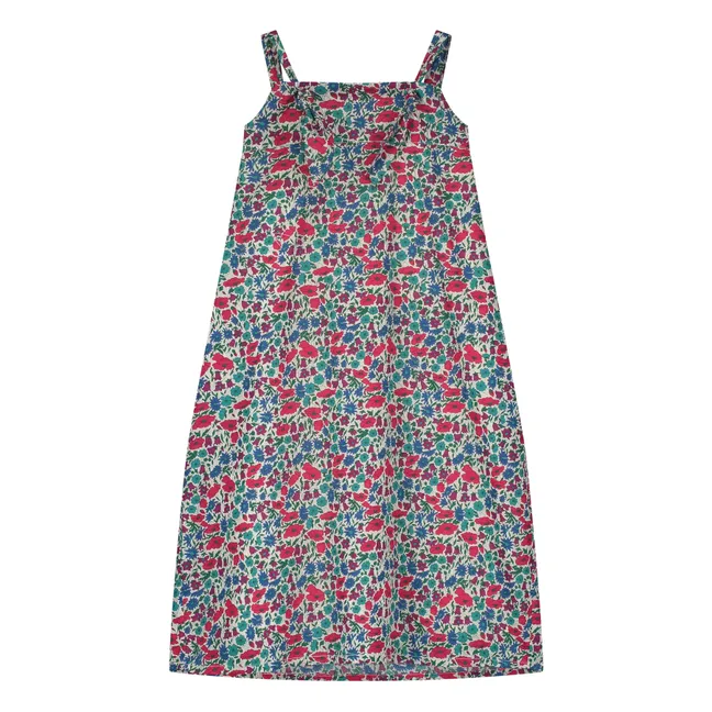 Midikleid Blume | Himbeerrot