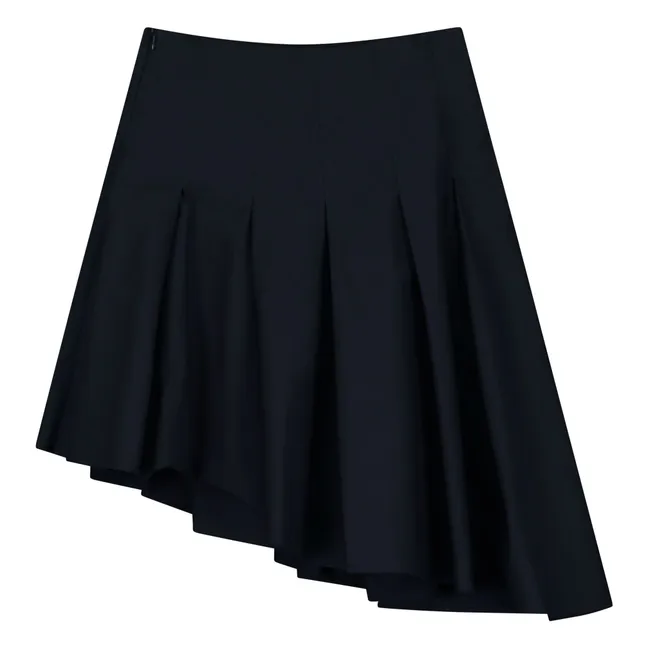Jupe Asymétrique Plissée | Bleu marine