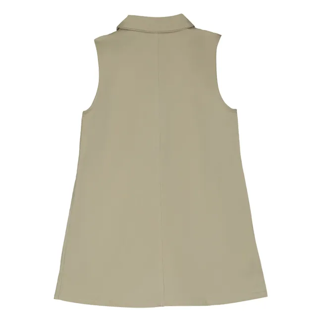 Sleeveless Polo Dress | Beige