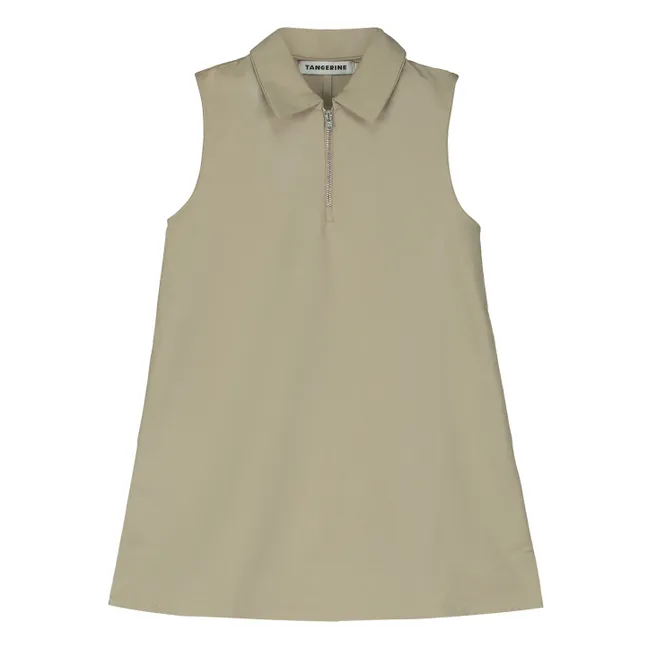 Sleeveless Polo Dress | Beige
