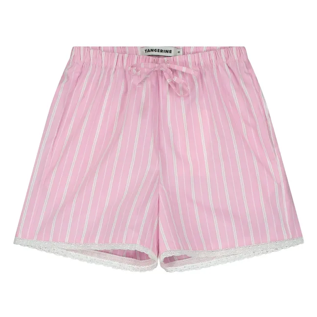 Short Large Rayé | Rose pâle