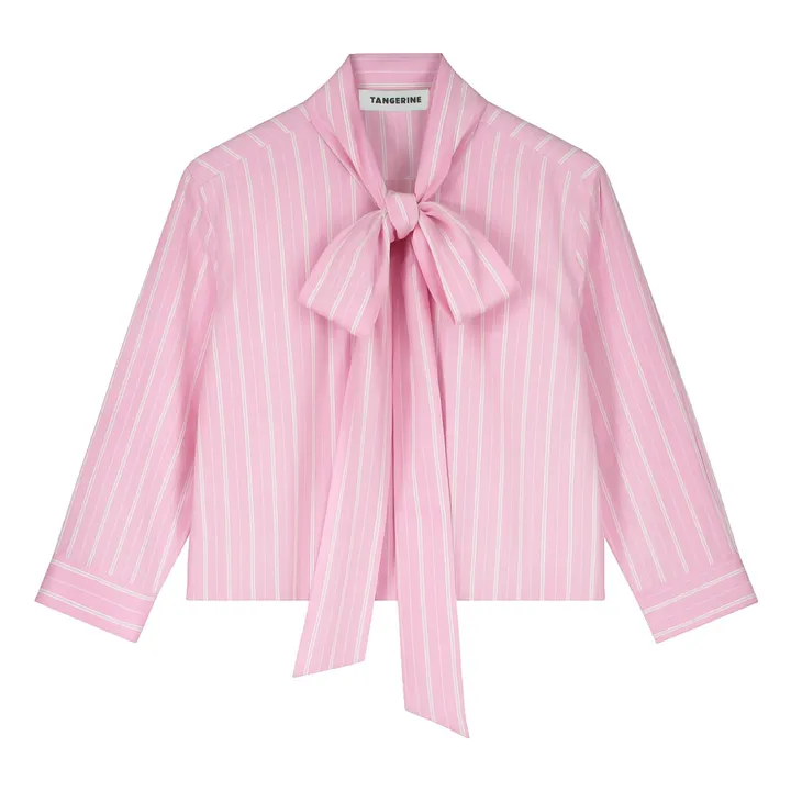 Blusa con lazo a rayas | Rosa Pálido- Imagen del producto n°0