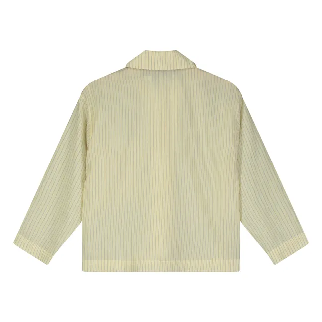 Chemise Bowling Rayée | Jaune pâle