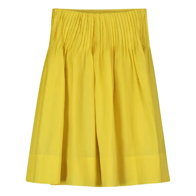 Falda midi plisada | Amarillo