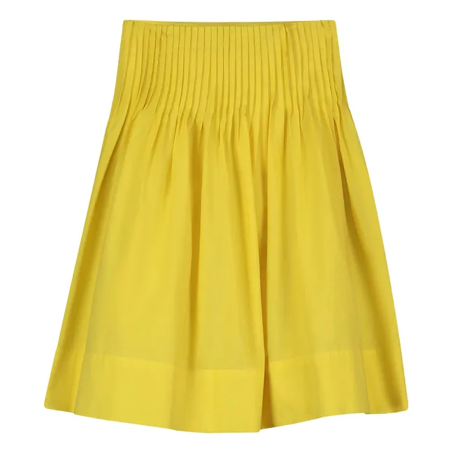 Falda midi plisada | Amarillo