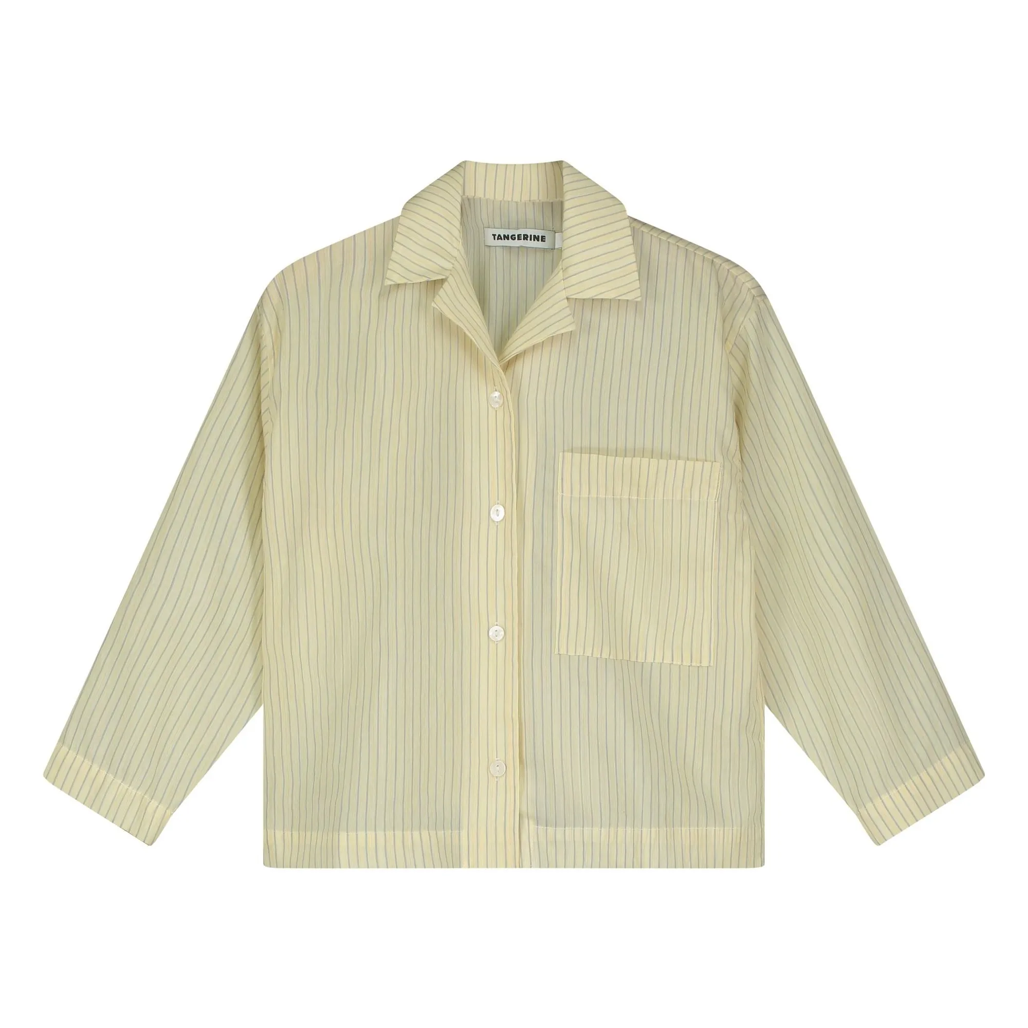 Tangerine Pale Yellow Striped Bowling Shirt