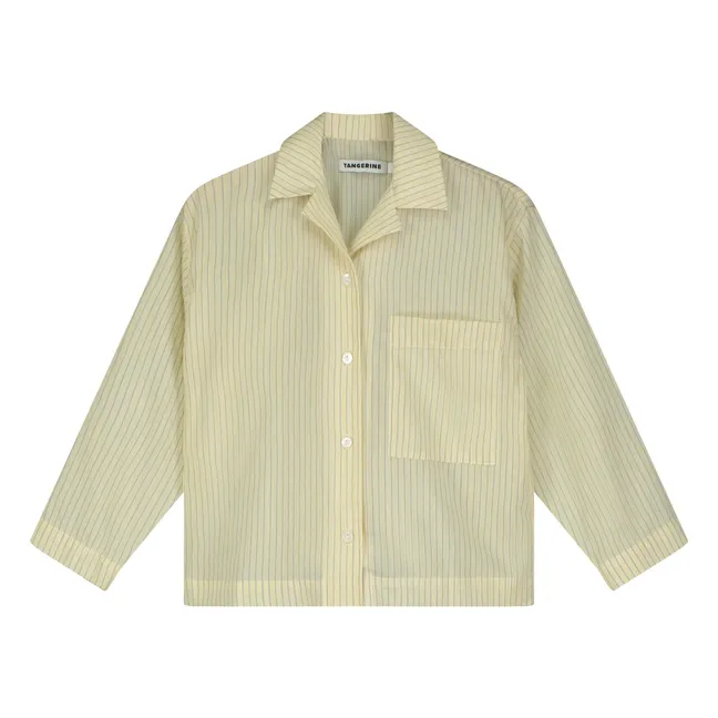 Striped Bowling Shirt | Pale yellow