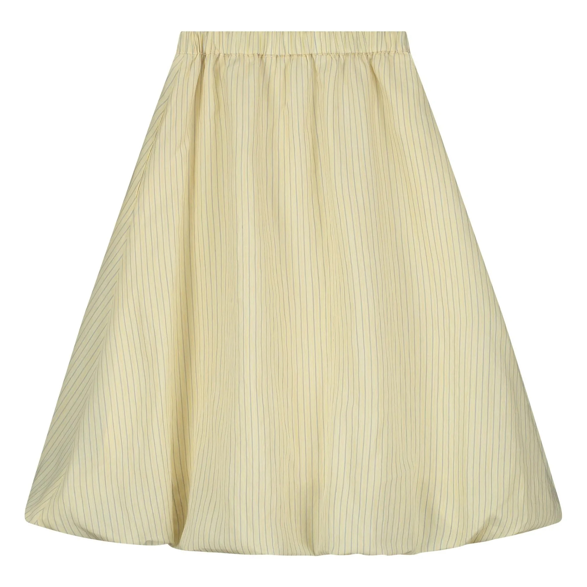 Tangerine Pale Yellow Striped Midi Puff Skirt