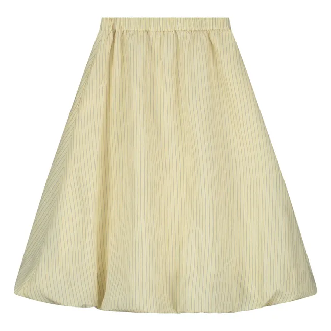 Falda Midi a rayas | Amarillo palo