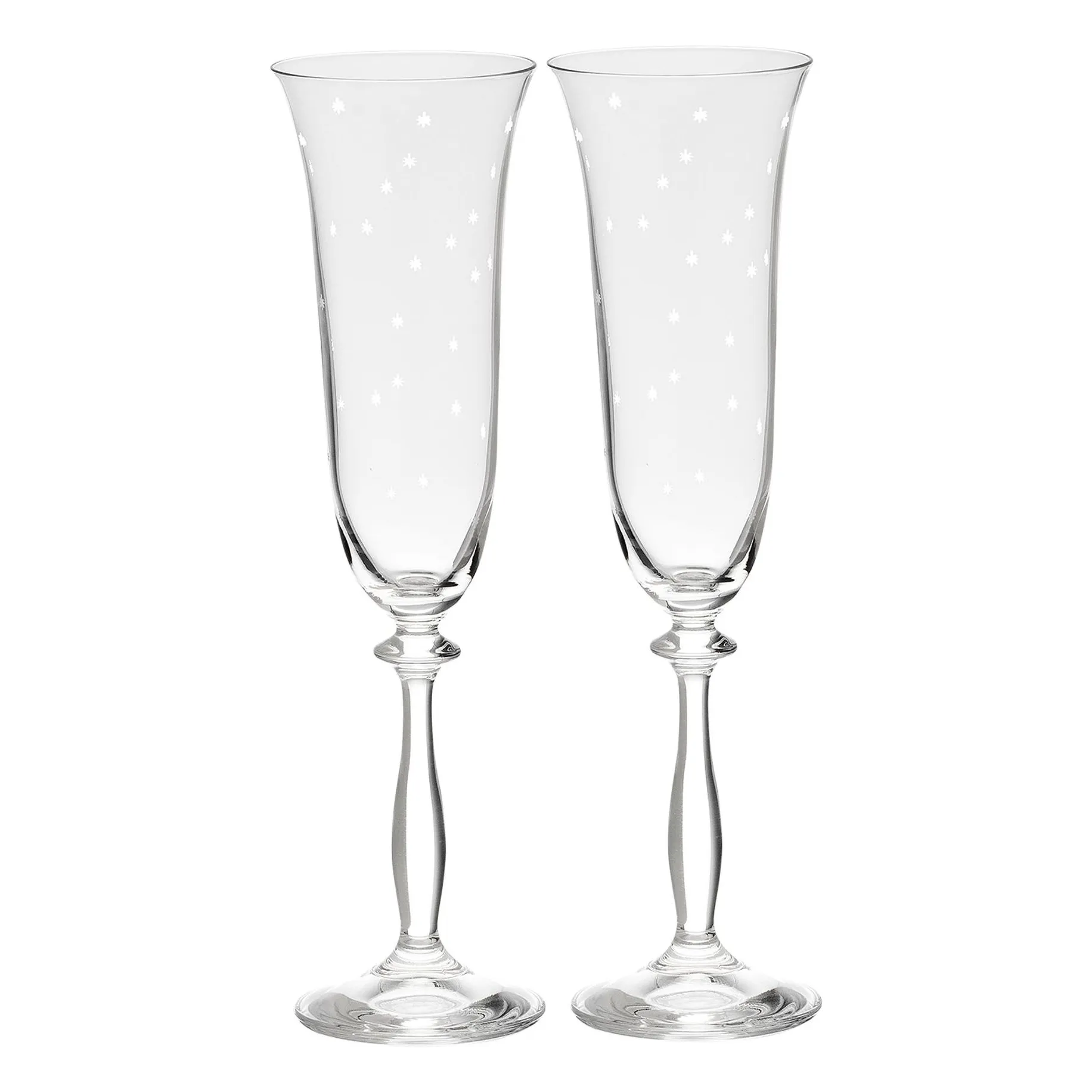 Anna + Nina Transparent Starry Eve Flutes - Set Of 2