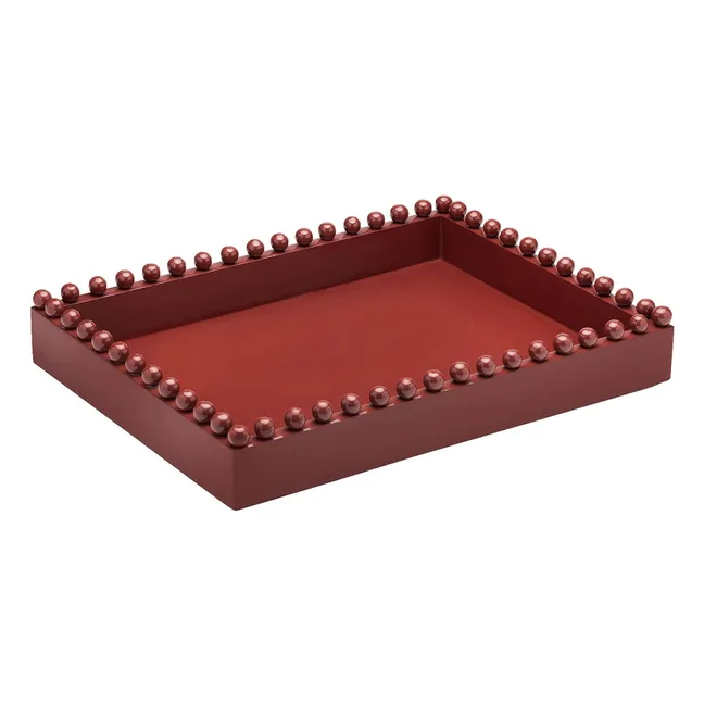 Plateau en bois Lucy | Rouge