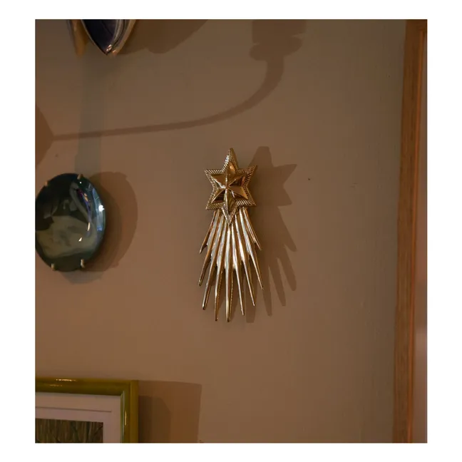 Decoración navideña de pared Deseando una estrella de Navidad | Dorado