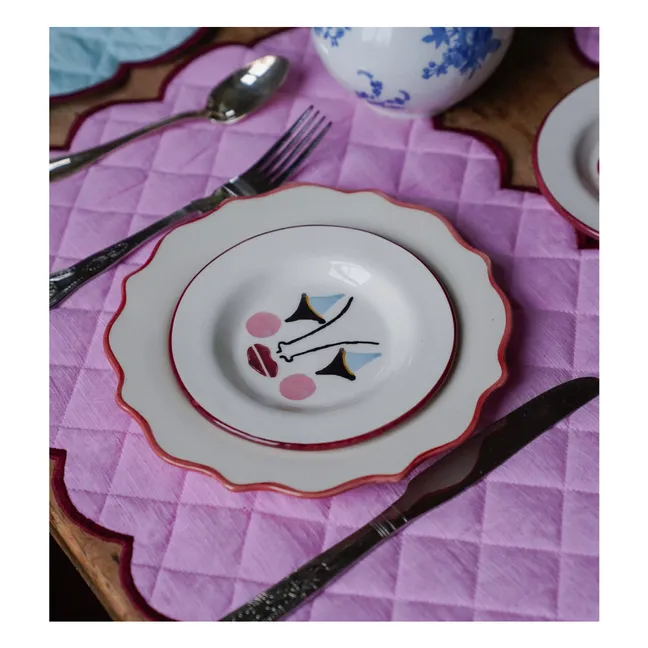 Cotton candy Scalloped placemat | Candy pink