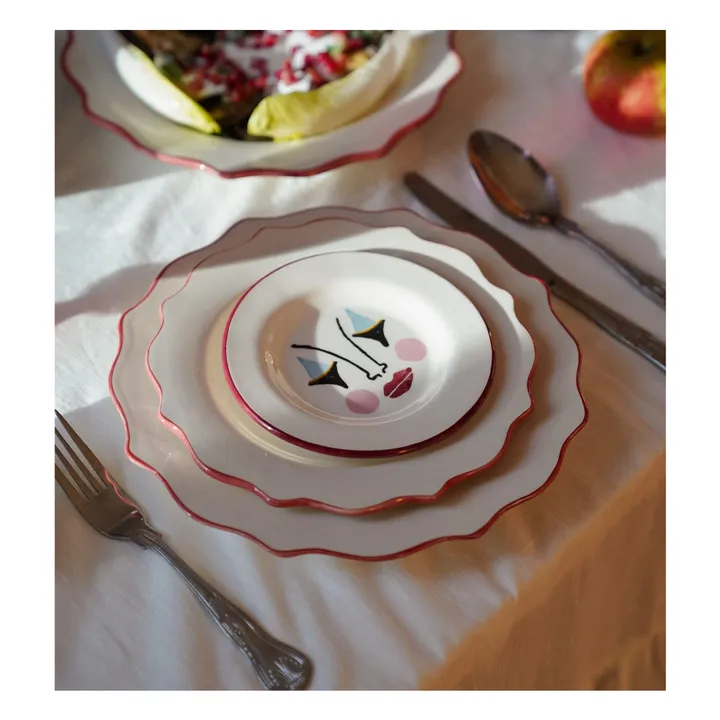 Assiette à dîner Carmine Scalloped | Carmin- Image produit n°1
