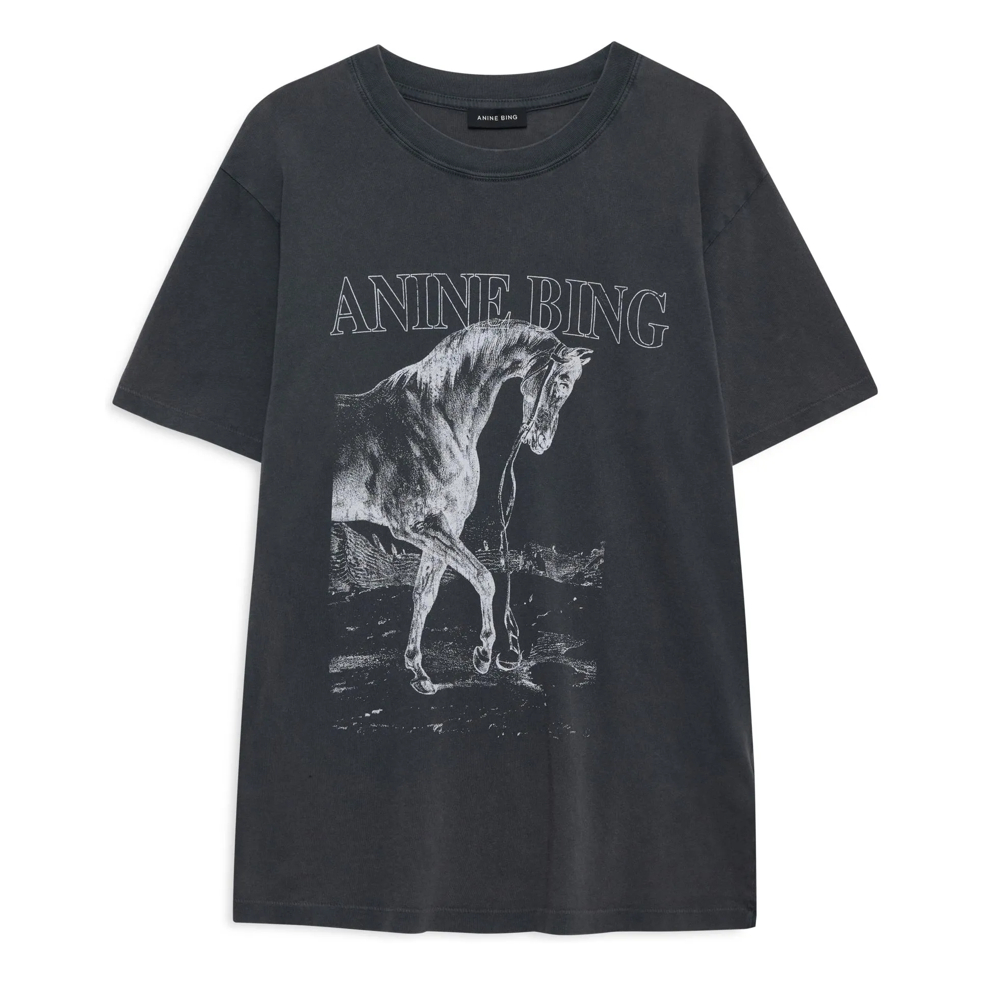 Anine Bing Black Lili Horse T-Shirt