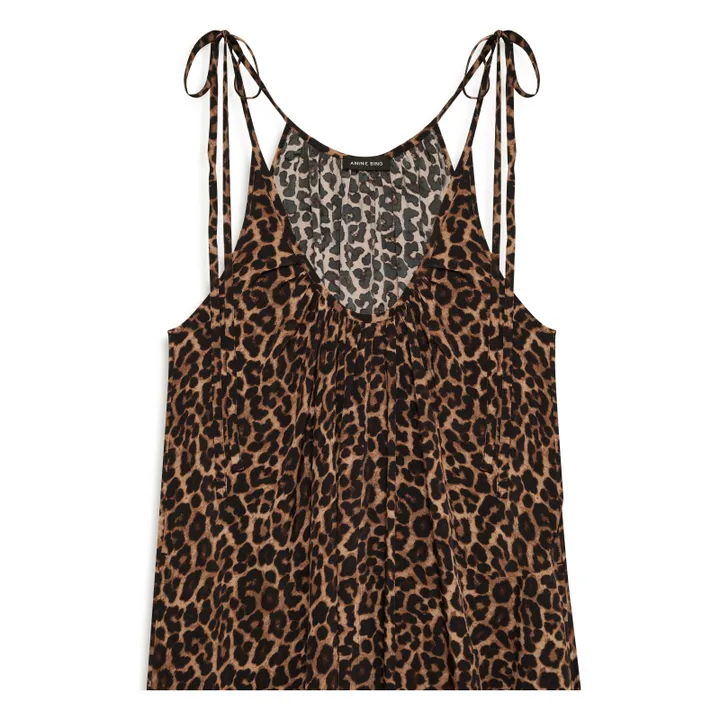 Robe Flora Léopard | Marron- Image produit n°1