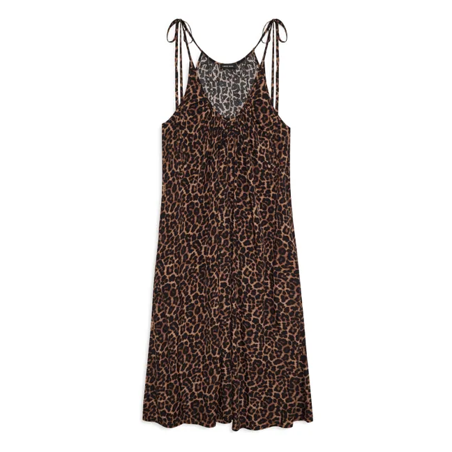 Robe Flora Léopard | Marron