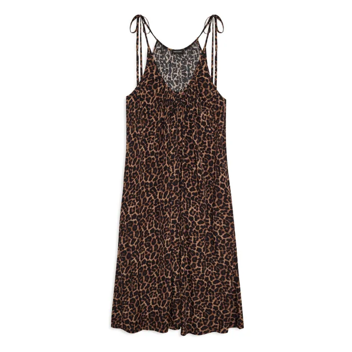 Robe Flora Léopard | Marron- Image produit n°0