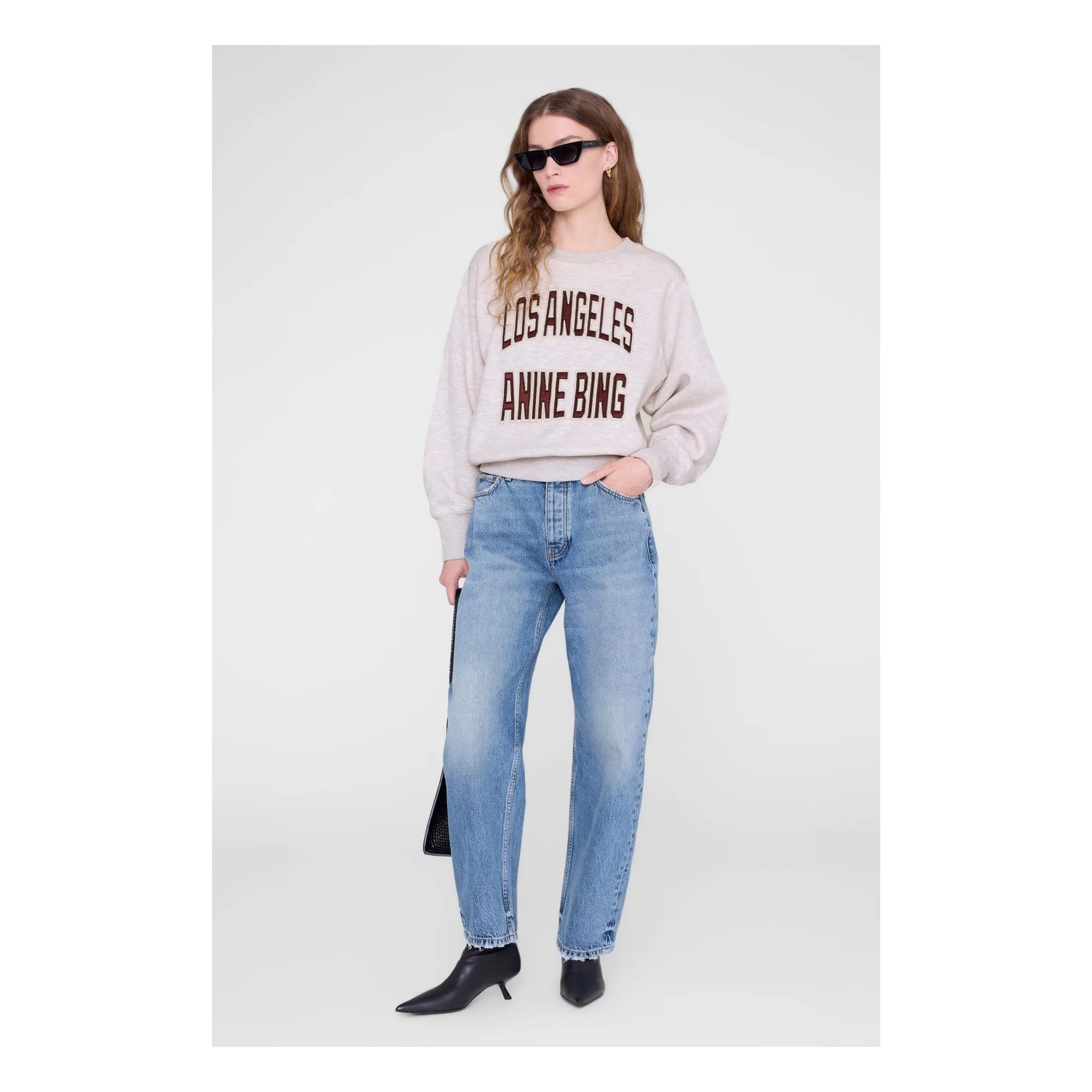 Sweat Harry LA | Beige chiné- Image produit n°1