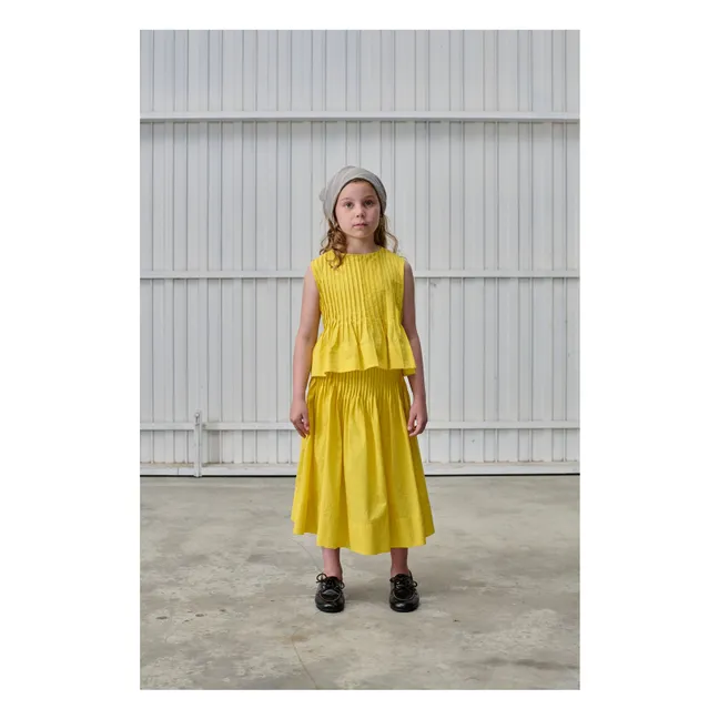 Falda midi plisada | Amarillo