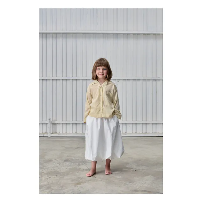 Striped Bowling Shirt | Pale yellow