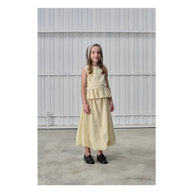 Falda Midi a rayas | Amarillo palo