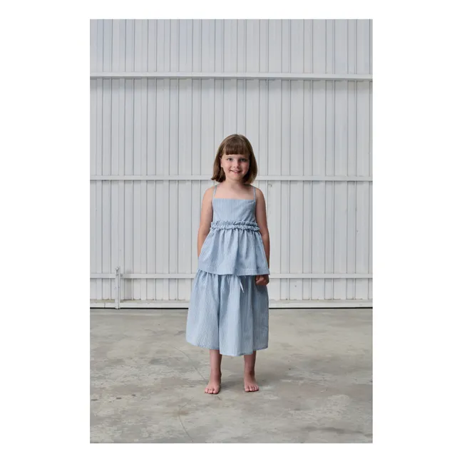 Striped midi skirt | Pale blue