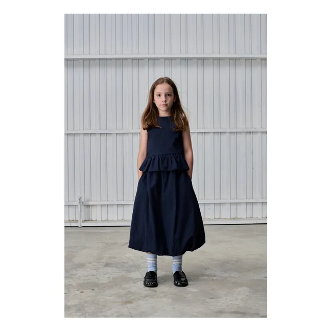 Sleeveless Ruffle Top | Dark Blue