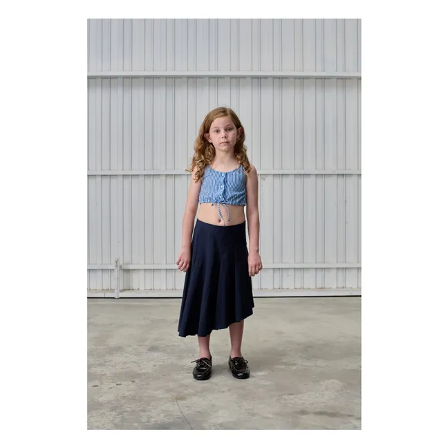 Falda plisada asimétrica | Azul Marino