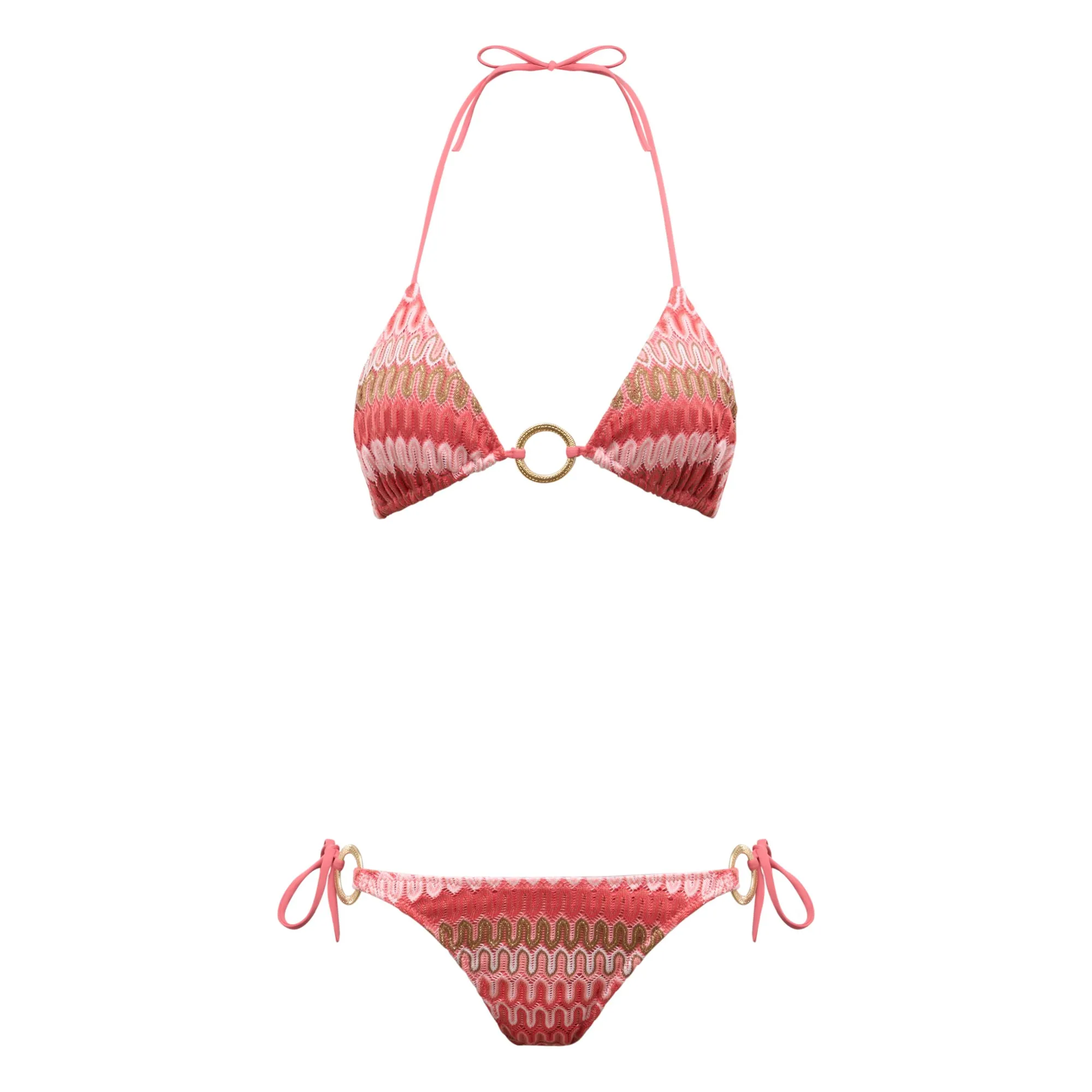 Lison Paris Coral Sunset Crochet Swimsuit Top