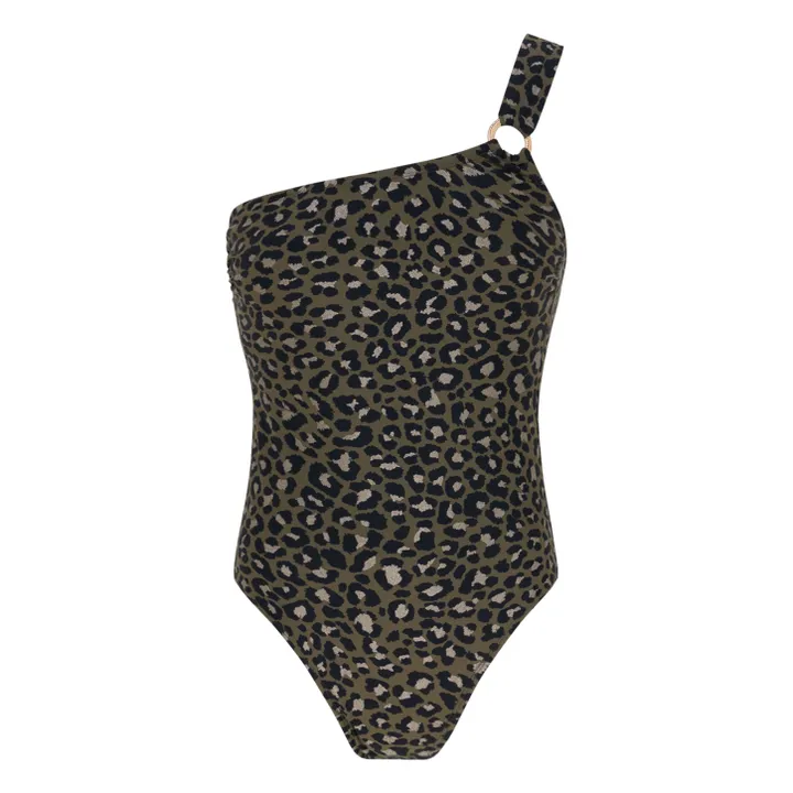 Tanzania Leopard 1-piece swimsuit | Khaki- Product image n°0