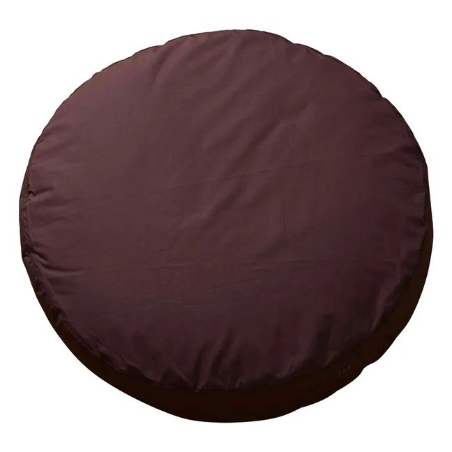Coussin rond Bigdot en percale organique - Coffee Brown | Café