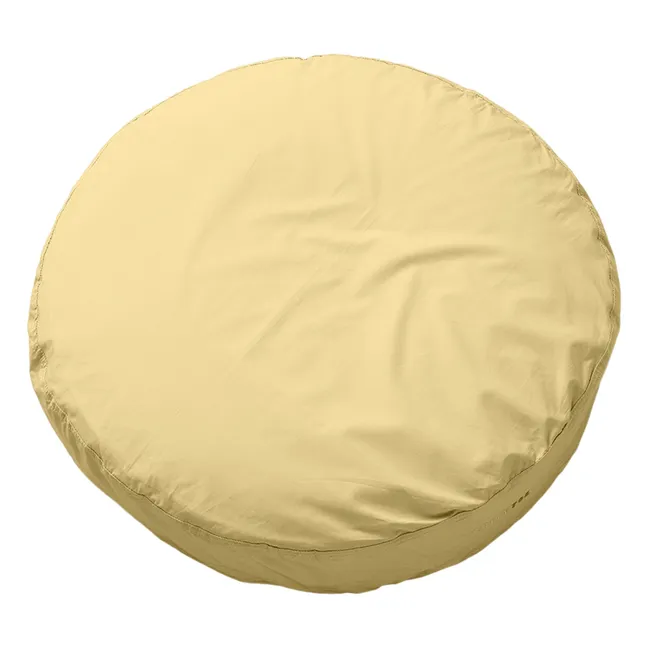 Coussin rond Bigdot en percale organique - Butter Yellow | Jaune