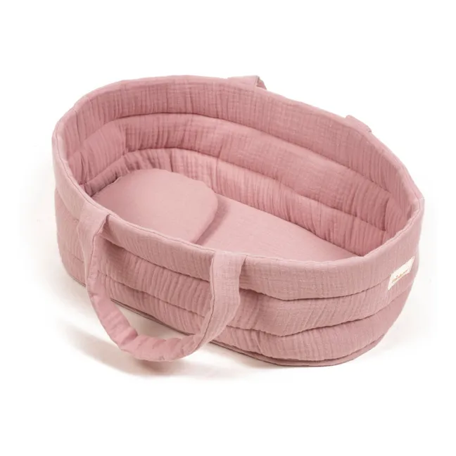 Couffin pour poupée gaze de coton | Rose