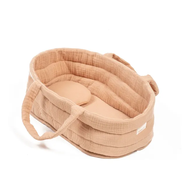 Cotton gauze doll bassinet | Latte